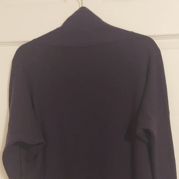 Vince 100% Cashmere Faux Wrap Sweater – Size S Dark Purple Cozy Layer - Picture 3 of 5